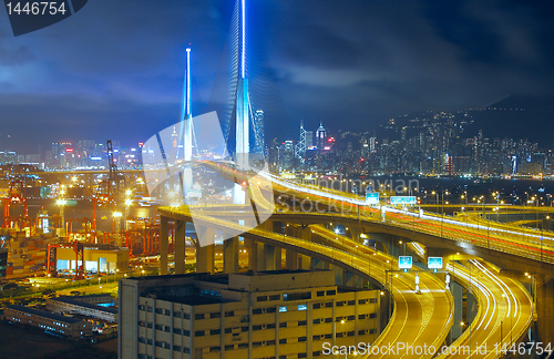 Image of bridge at night