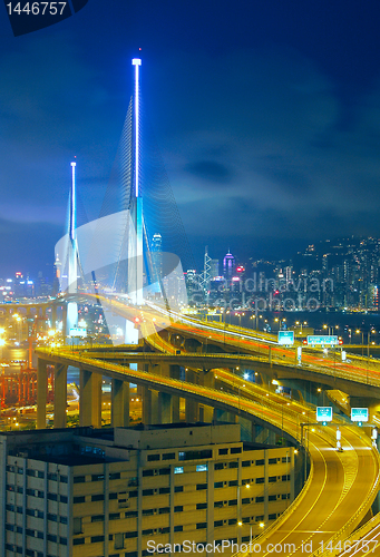 Image of bridge at night