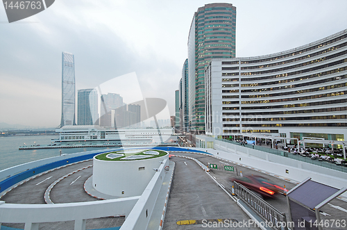 Image of curve slip road into the car park 