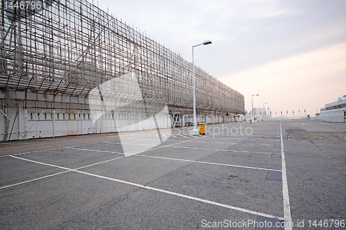 Image of large numbered space parking lot 