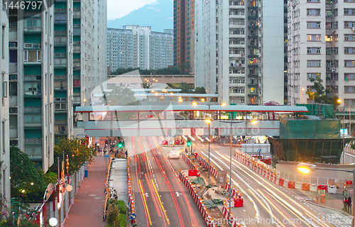 Image of Road and traffic in downtown area