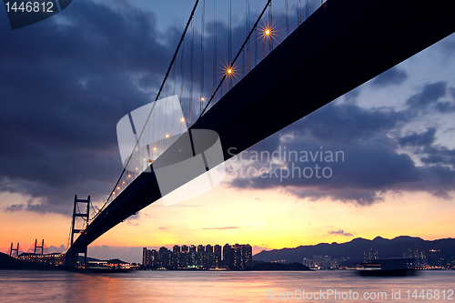 Image of bridge at sunset moment