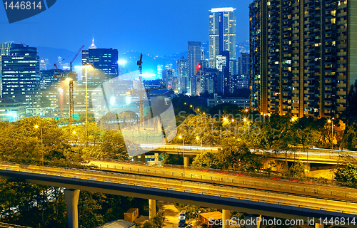 Image of highway through downtown in Hong Kong 