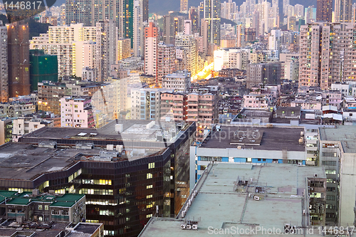 Image of hongkong urban area in sunset moment