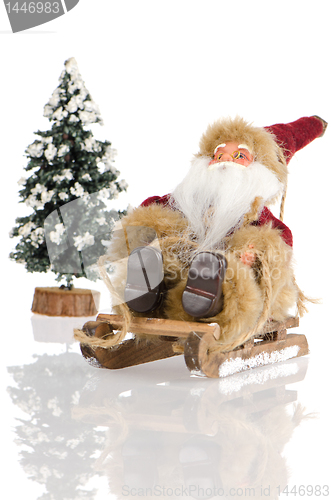 Image of Miniature of Santa Claus on sleigh