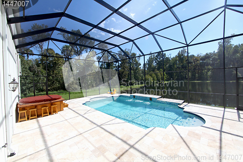 Image of Swimming Pool with Lake View