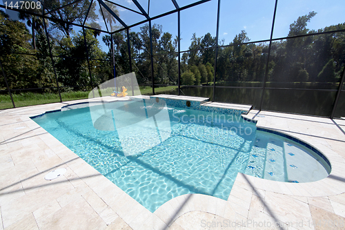 Image of Swimming Pool with Lake View