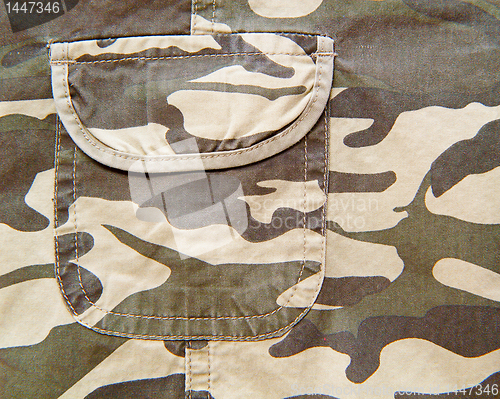 Image of pocket on the children's camouflage pants
