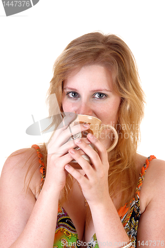 Image of Girl drinking coffee.