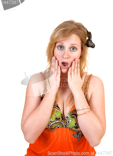 Image of Surprised teen girl.