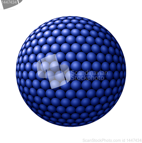 Image of Sphere of Blue Spheres against White