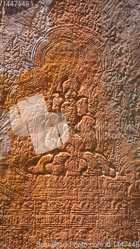 Image of Stone carving at Ta Prohm Temple in Cambodia