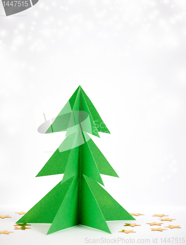 Image of green paper christmas tree