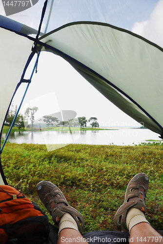 Image of Man in Tent