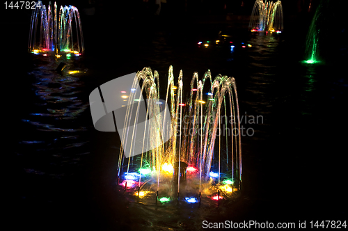 Image of Colorful Water Fountain