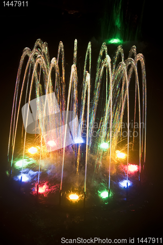 Image of Colorful Water Fountain