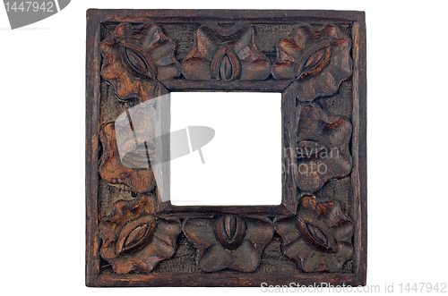 Image of Carved wood picture frame