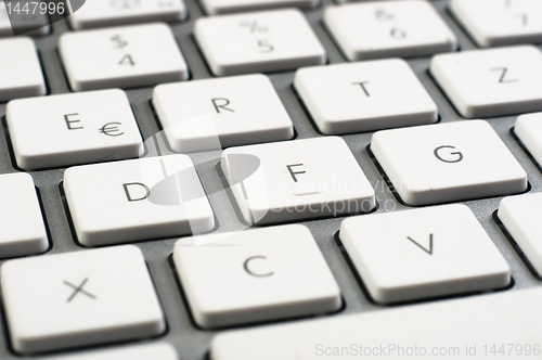 Image of Closeup of a white clean keyboard