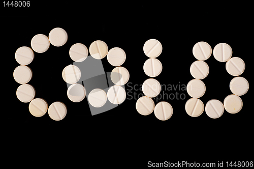 Image of Cold word made out of medical Pills