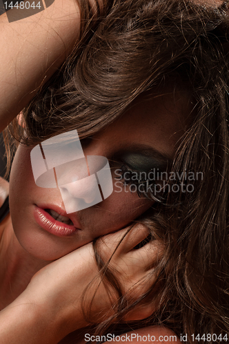 Image of Seductive woman with extreme makeup