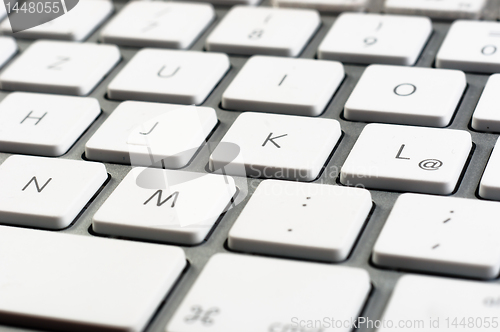 Image of Closeup of a white clean keyboard