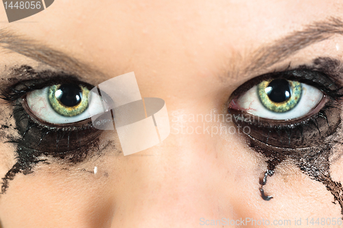 Image of Eyes of a woman with tears