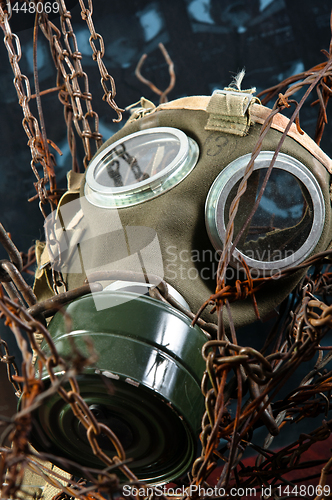 Image of apocalyptic gasmask in the bond of eternal darkness