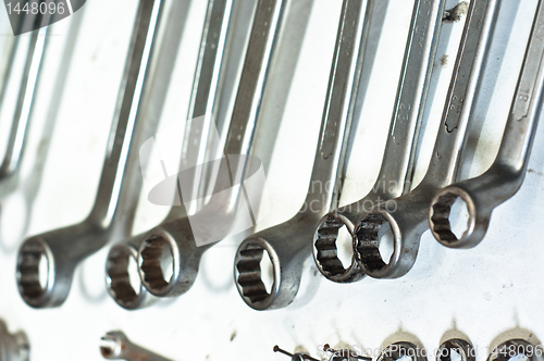 Image of Used spanners on white board