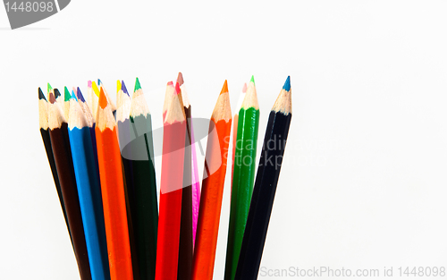 Image of A lot of pencils isolated on white