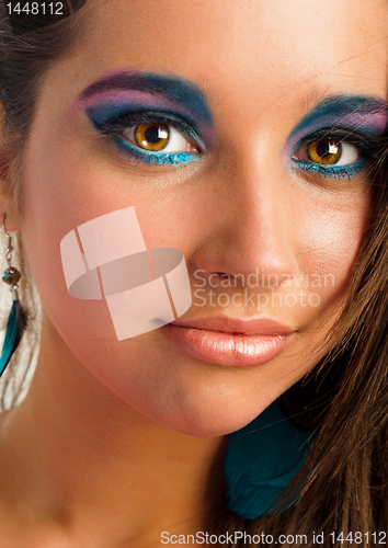 Image of Closeup photo of a girl with beautiful makeup