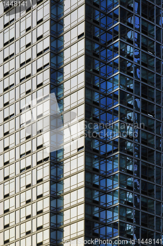 Image of Glass and steel skyscraper structure