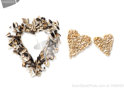 Image of sunflower seeds heart