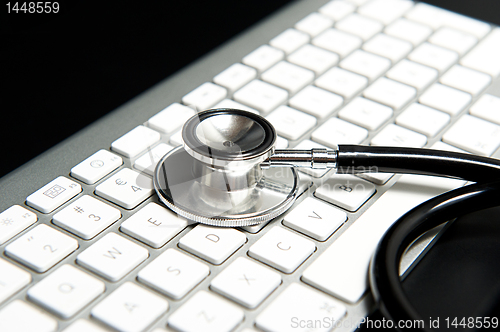 Image of Stethoscope on keyboard