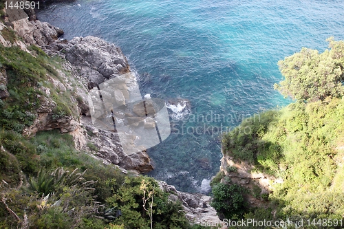 Image of Pictorial blue Adriatic sea with rocks