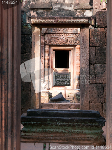 Image of Detail of the Banteay Srei Temple in Cambodia