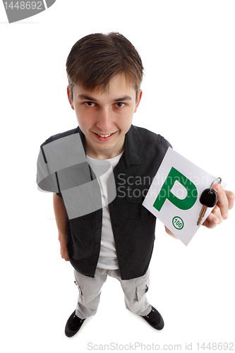 Image of Teenager with green P licence plates