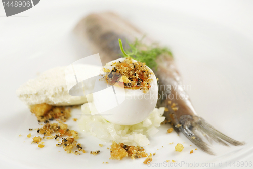 Image of boiled egg and herring