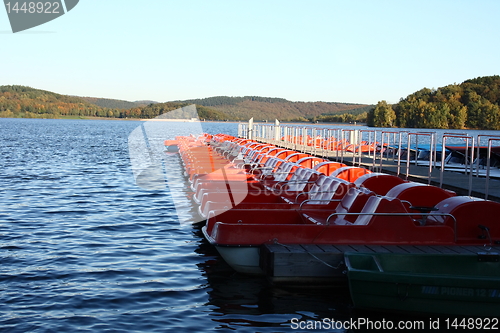 Image of  red pedal boats    