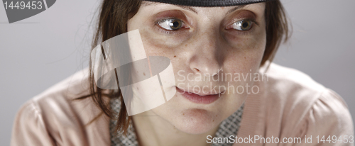 Image of Portret of a young sad woman