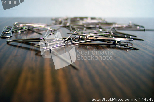 Image of paper clips and needles