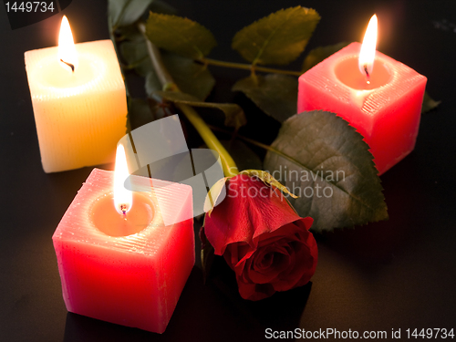Image of rose and candles