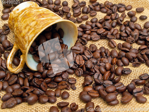 Image of cup and spilled coffe