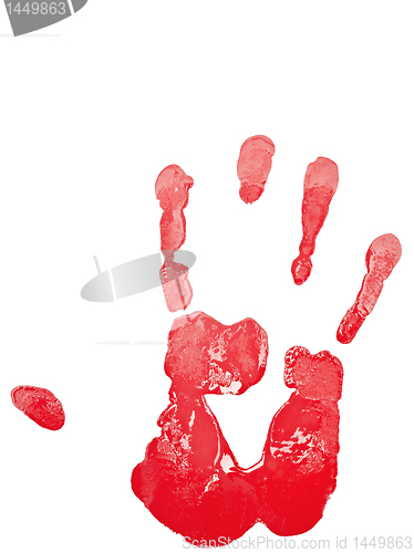 Image of hand print in red