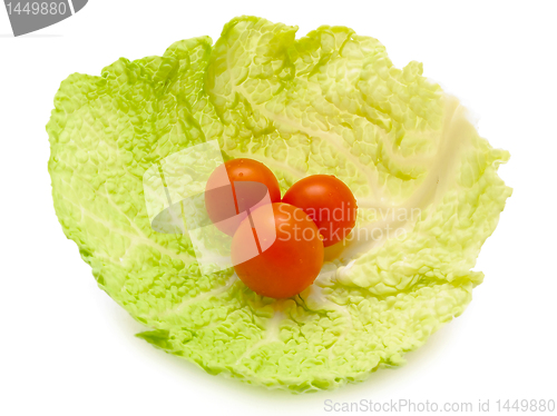 Image of tomatoes in cabbage