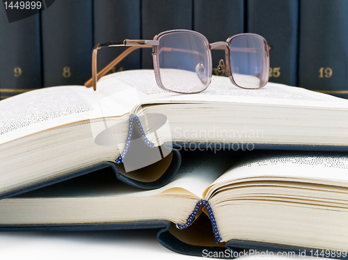 Image of books and glasses