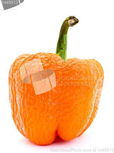 Image of old wrinkled orange paprika 