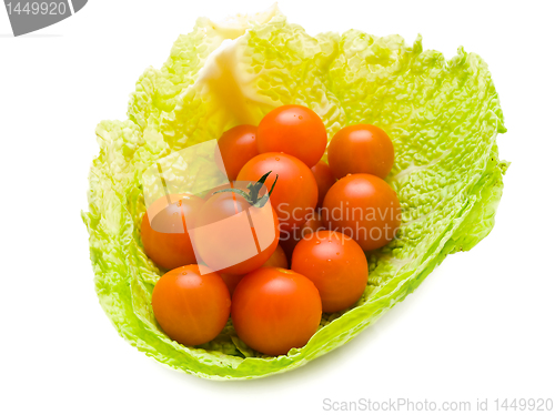 Image of tomatoes in cabbage