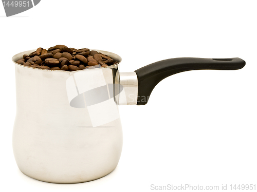 Image of Turkish percolator with coffee beans