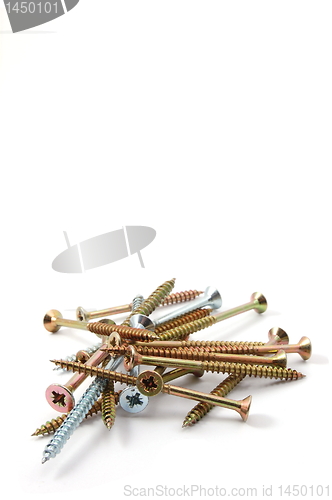 Image of screws isolated on white  background