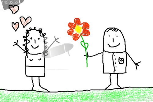 Image of love concept with flower 